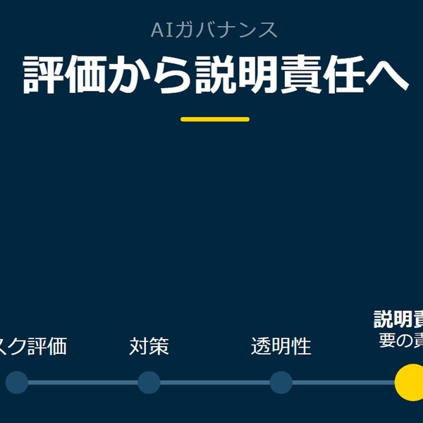 「評価から説明責任へ」を示す図です。リスク評価／対策／透明性／説明責任を並べています。強調しているのは説明責任です。要の責任と添えています。